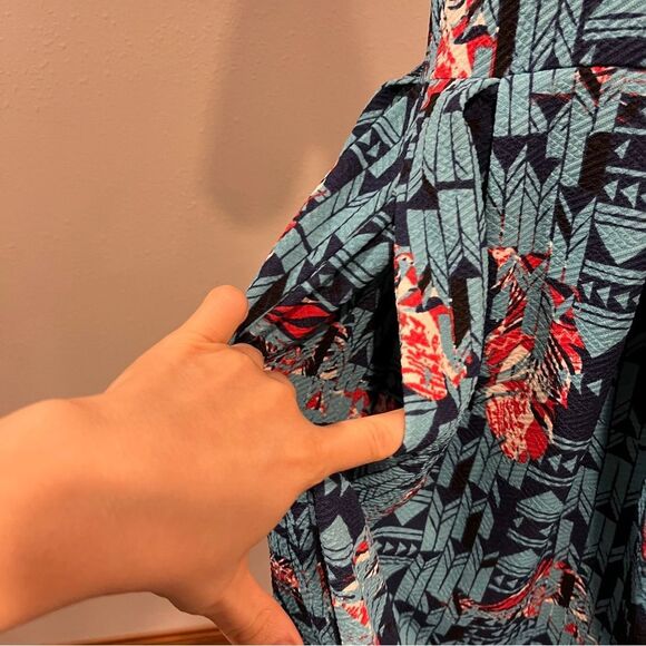 LuLaRoe geometric print short sleeve Amelia dress size large - Picture 6 of 15